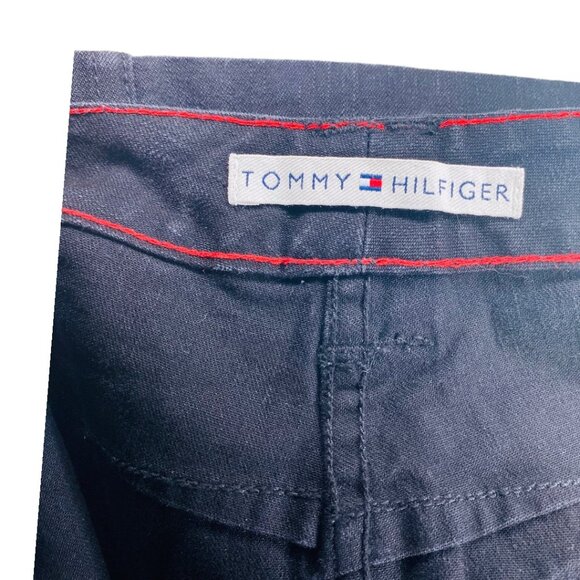 Tommy Hilfiger Y2K Denim Skirt 90s Vintage Button Close Womens SZ 14 Black Jean - Picture 8 of 12